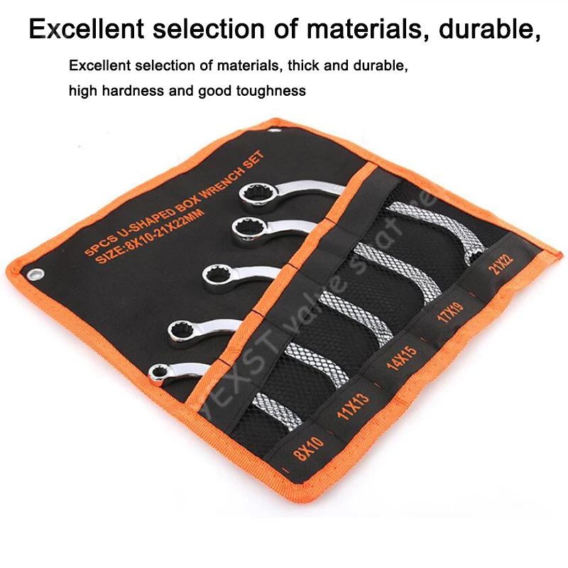 

5-piece set C-type double-ended ring wrench set 8-22mm