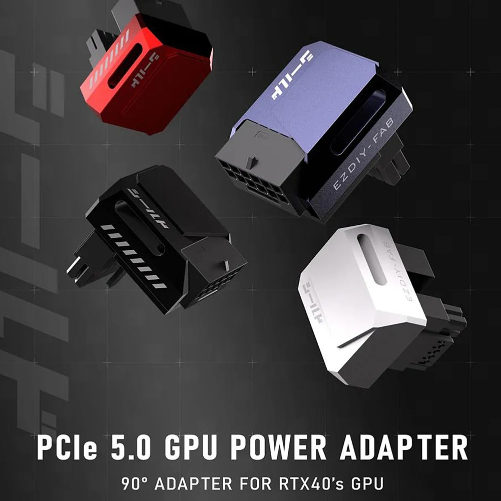 600W 12+4pin GPU Power Connector 90 Degree Right Angle 16pin 12VHPWR PCI-e 5.0 16pin Power Adapter for RTX 3090Ti 4070Ti 4080