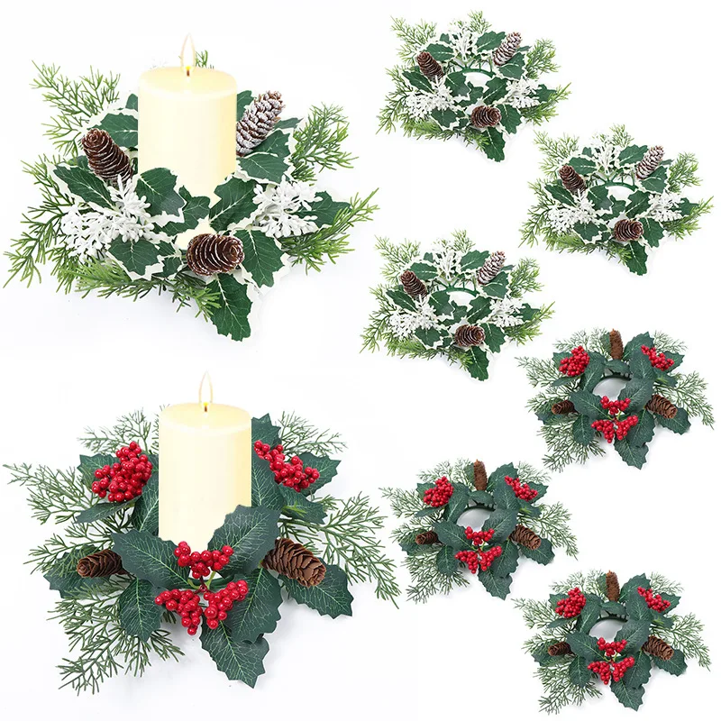 Festive Candle Holders and Flower Garland Centerpieces