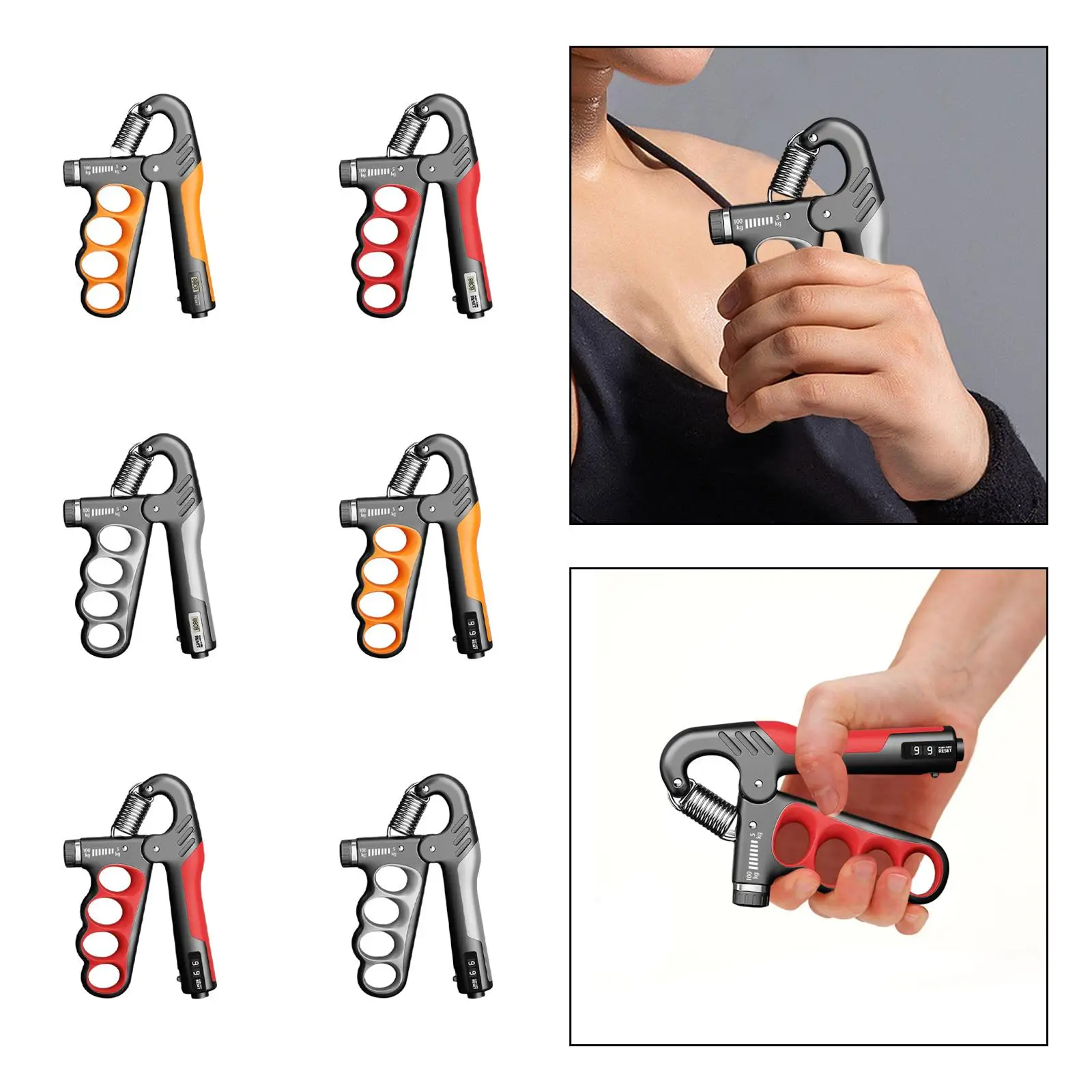 Hand Grip Strengthener Adjustable Resistance Portable Finger Exerciser