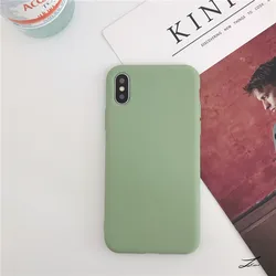 Matcha Green Silicone Phone Case - Solid Color Soft Back Cover for 6 Plus 6s Plus (Matcha green)