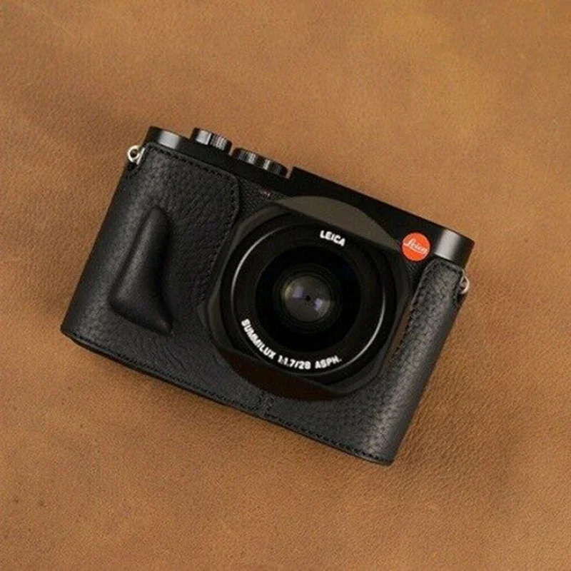 Custodia Mezza Fotocamera In Vera Pelle Per Leica Q Q2 Q3 – Fatta A Mano, Nuova