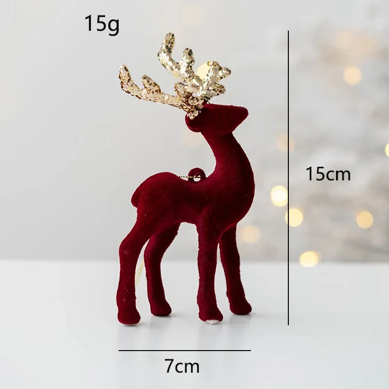 thumbnail image 1 of Figura de alce de reno de Navidad 2024, decoración para mesa, árbol de Navidad, adorno colgante de alce para decoración del hogar, fiesta de Año Nuevo, regalo de Navidad, 1 of 5