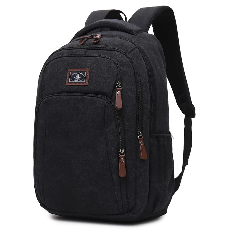 Men's heavy-duty canvas backpack - with laptop compartment, padded shoulder straps, high-quality backpack, travel backpack