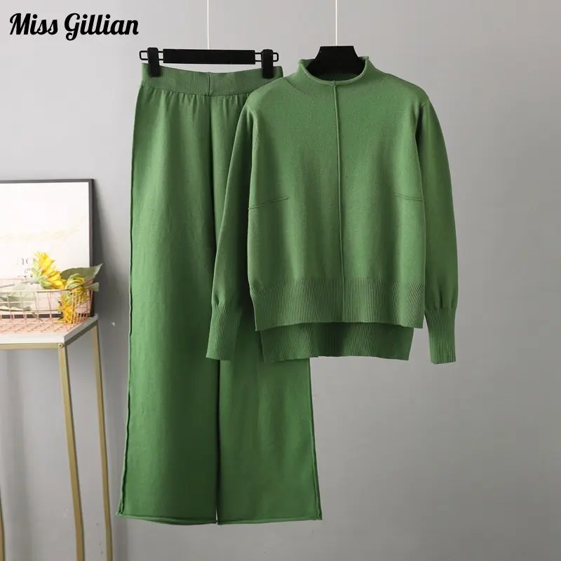 

2023 Autumn Winter Warm Sweater Sets Women 2 Piece Pants Outfits Thicken Tracksuit Long Sleeve Knitted Suit Female Clothing
