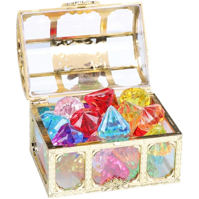 100 Pieces Toy Gems, Gemstones for Kids Pirate Treasure Jewels Fake Acrylic  Gems Multicolor Bling Diamonds Plastic Gemstones for Summer Beach