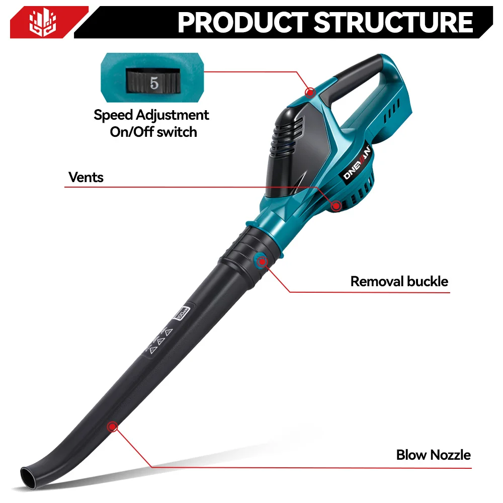 5Gears 5500W Brushless Cordless Air and Snow Leaf Blower Cleaner