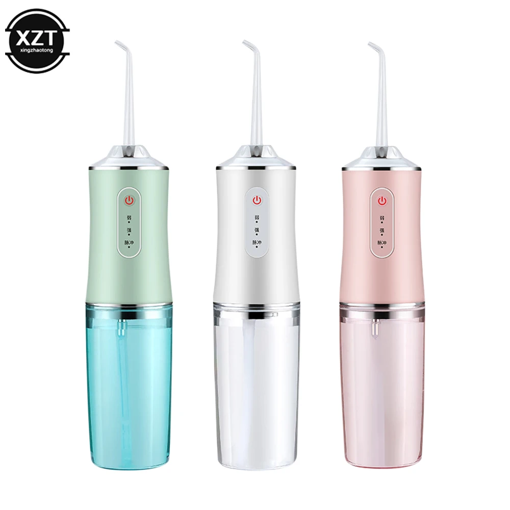 Flosser Elétrico Portátil Usb Recarregável Oral Lavagem Forte Pressão de Água Dente Mais Limpo 220ml à Prova Impermeável Água Scaler