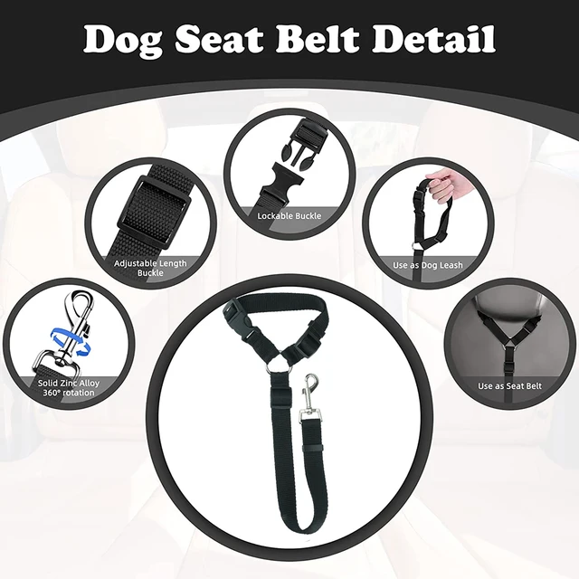 1pc Pet Dog And Cat Seat Belt, Car Headrest Restraint, Adjustable Safety Rope, Car Seat Belt 3