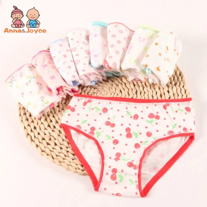 6 Pcs/Lot Baby Kids Girls Underwear Briefs Panties Short Colorful