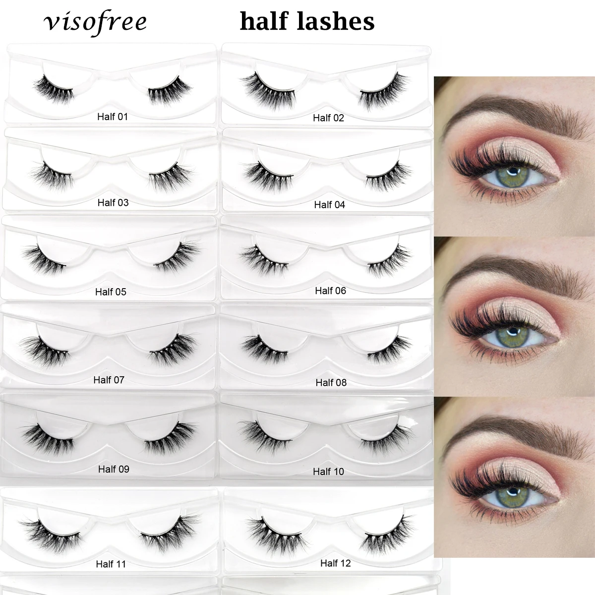 

Ресницы Visofree накладные норковые, натуральные мягкие длинные 3D норковые накладные, для макияжа