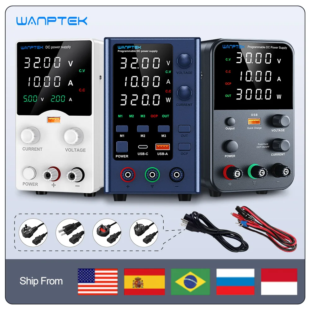 Wanptek DC Lab แหล่งจ่ายไฟ 30V 60V 120V แรงดันไฟฟ้าที่ตั้งไว้ล่วงหน้าแรงดันไฟฟ้า Dual แรงดันไฟฟ้าขาเข้า 220 V/110 V 1