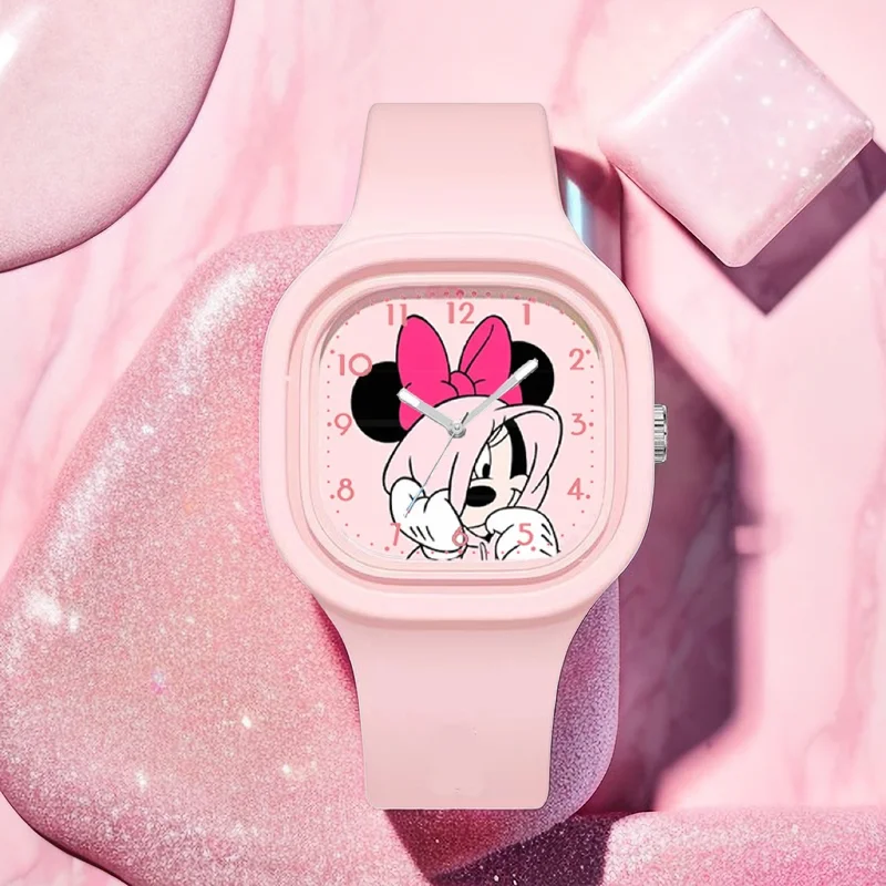 Disney Stitch Kids Watches for Girls Cute Anime Mickey Minnie Children Women Quartz Clock Toys Accessories relogio infantil