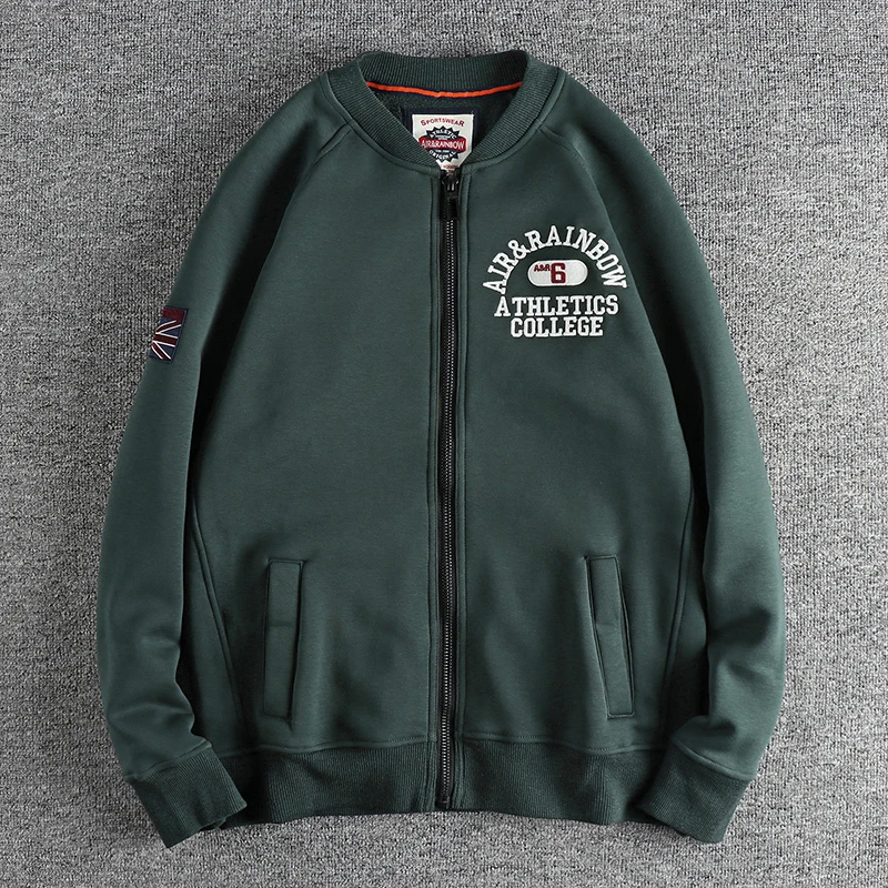 

New fall/winter fashion men's retro baseball jacket and fleece heavy casual jacket