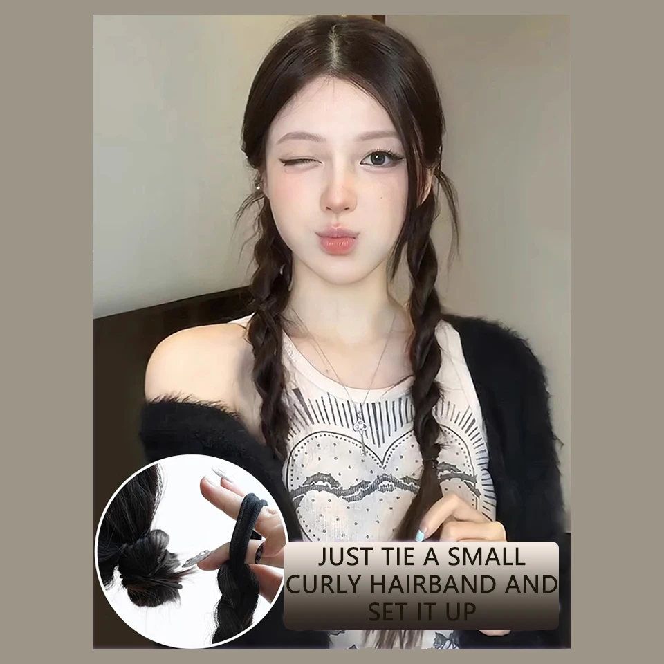 Synthetic Wig Ponytail Twist braid Wig Braided Hair Double Ponytail Braid Suitable For Daily Wear