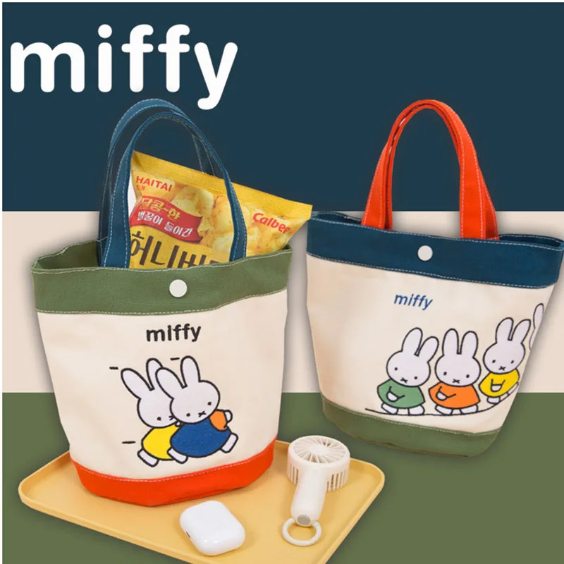 Miffy Handbag Rabbit Kawaii Embroidery Fashion Thickening Birthday Gift Bucket Bag Mommy Bag Canvas Bag Sending Off A Girlfriend baseball hip hop cap sequins fashion adjustable mommy