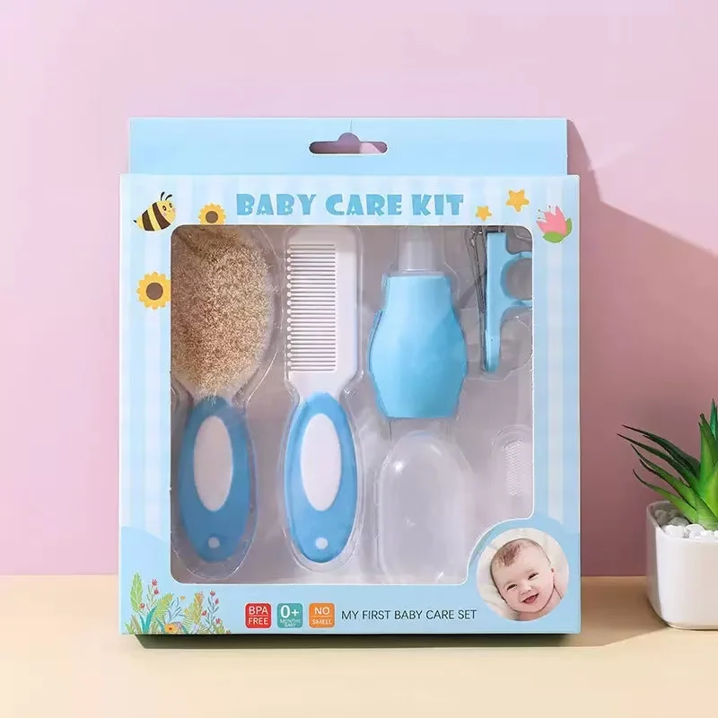 Baby Care Kit Newborn Grooming Set (Brush + Comb + Nasal Aspirator) BPA-Free Baby Hygiene Essentials