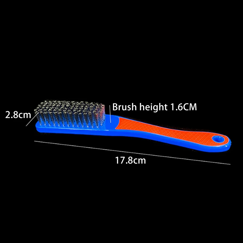 TS 내구성 있는 스테인리스 스틸 와이어 브러쉬 실리콘 손잡이 빨간색 및 파란..