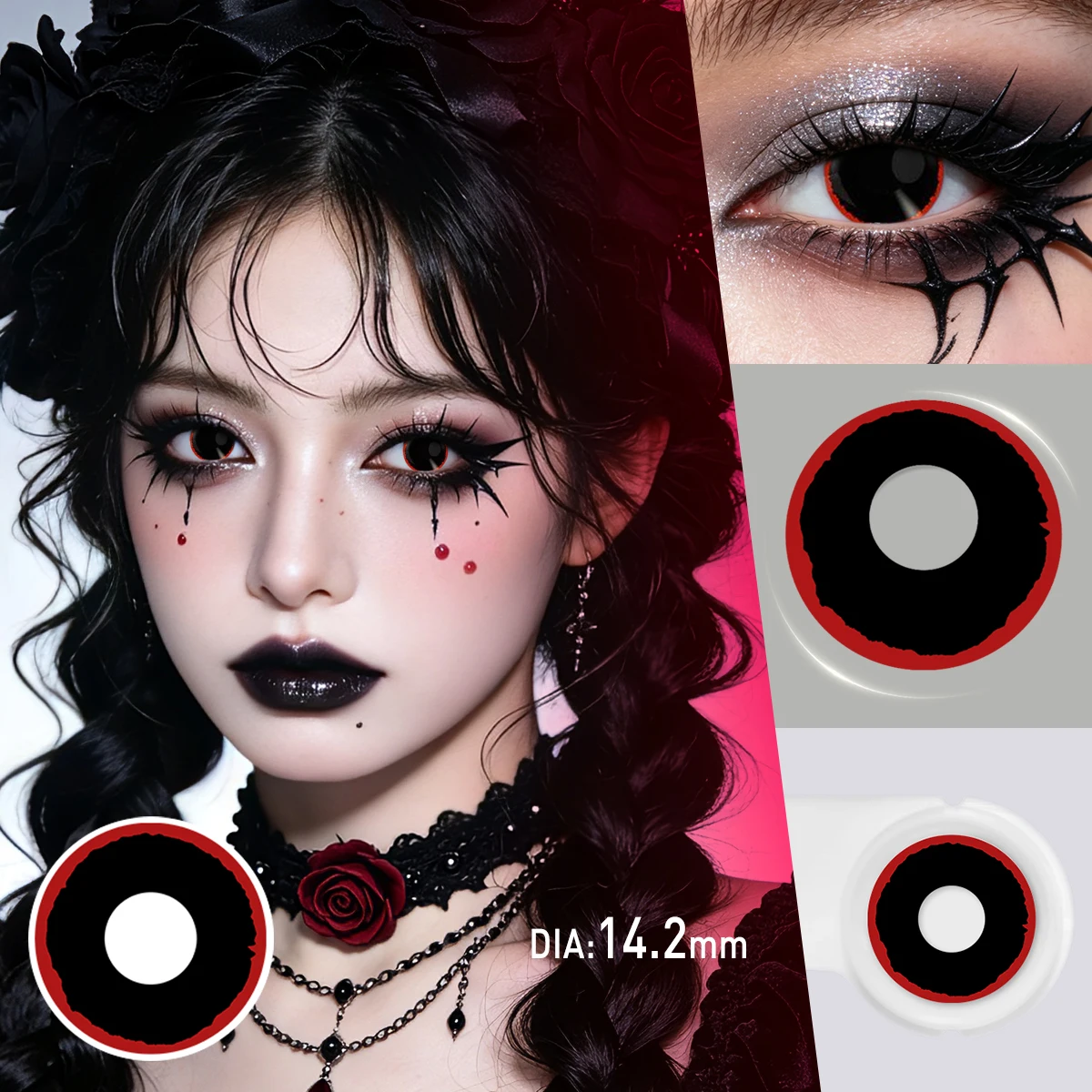 Vibrant Green Mesh Cosplay Contact Lenses - Perfect for Halloween & Party Role Play