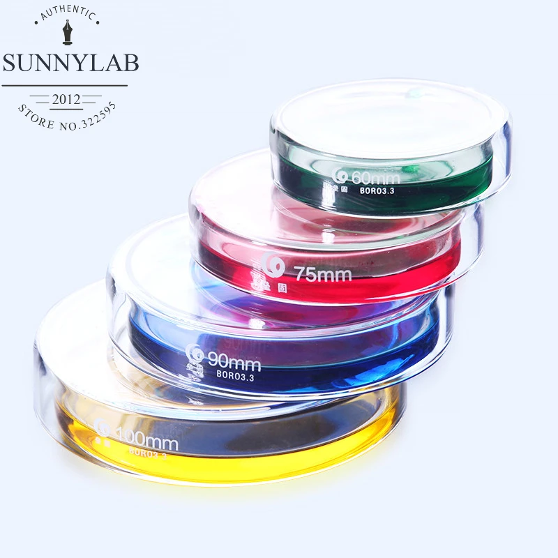 60mm to 200mm Glass Petri Dish Bacterial Culture Dish Borosilicate Glass Chemistry Laboratory Equipment