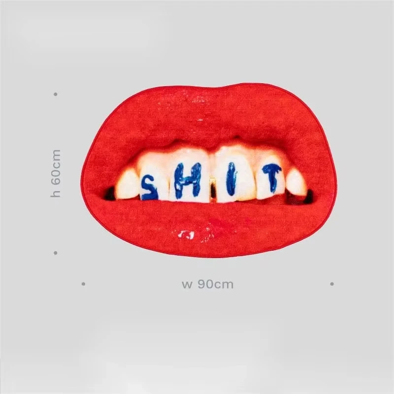 VIKAMA 창의적인 입술 모양의 카펫, 욕실 카펫, 도어 매트, 침실용, 침대 옆 카펫, 거실 카펫, 가정 장식
