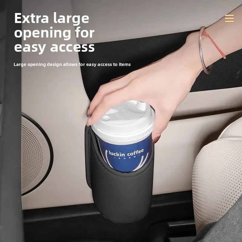PU Leather Car Door Cup Holder Storage Box Universal Seat Back Organizer Vehicle Car Drink Rack