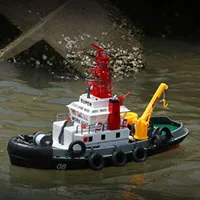 Heng Long New 2.4G RC Boat Fire Fighting Remoted MINI Water Spray Ship Motor TOUCAN Painted Finished Model Toys for Boys TH23785 1