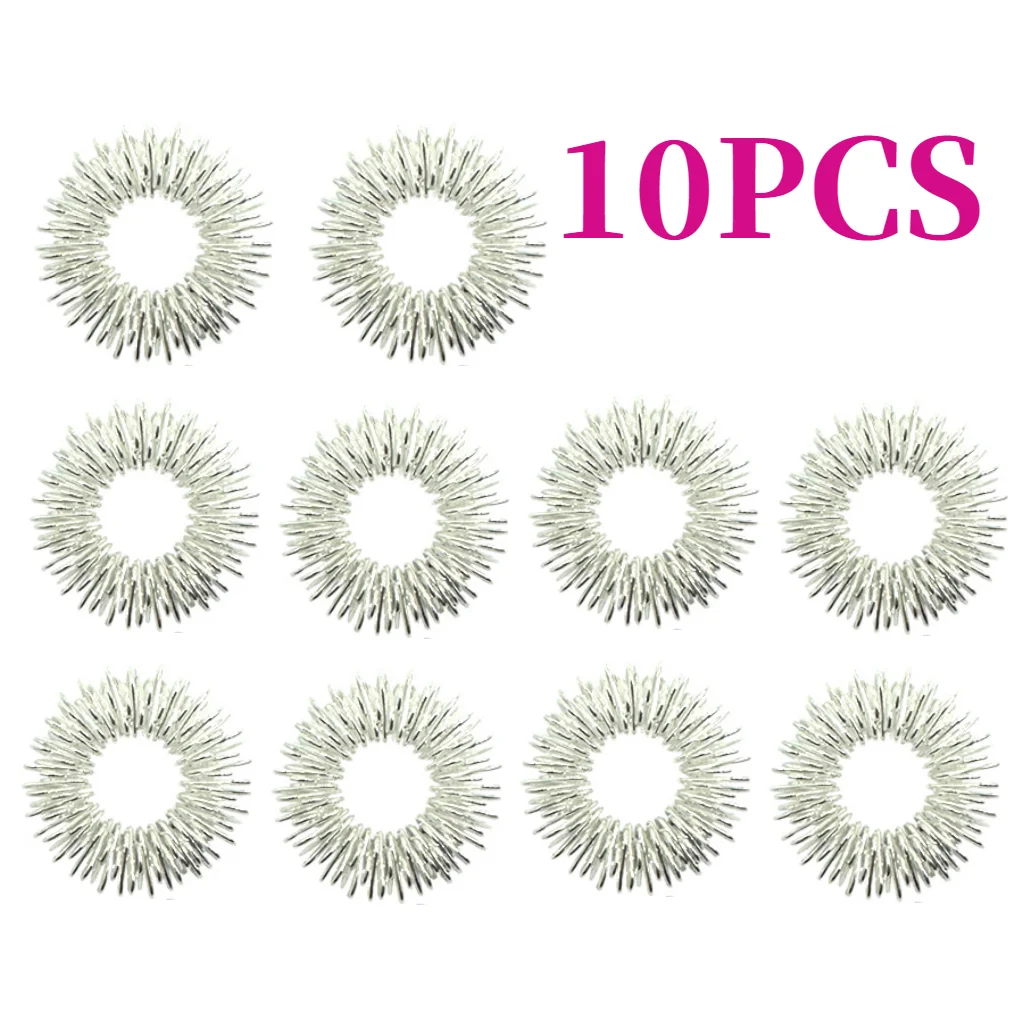 Acupressure Rings Spiky Sensory Finger Rings Set for Teens Adults Stress Reducer Massager Stress Relief Fidget Toys 10PCS/Pack