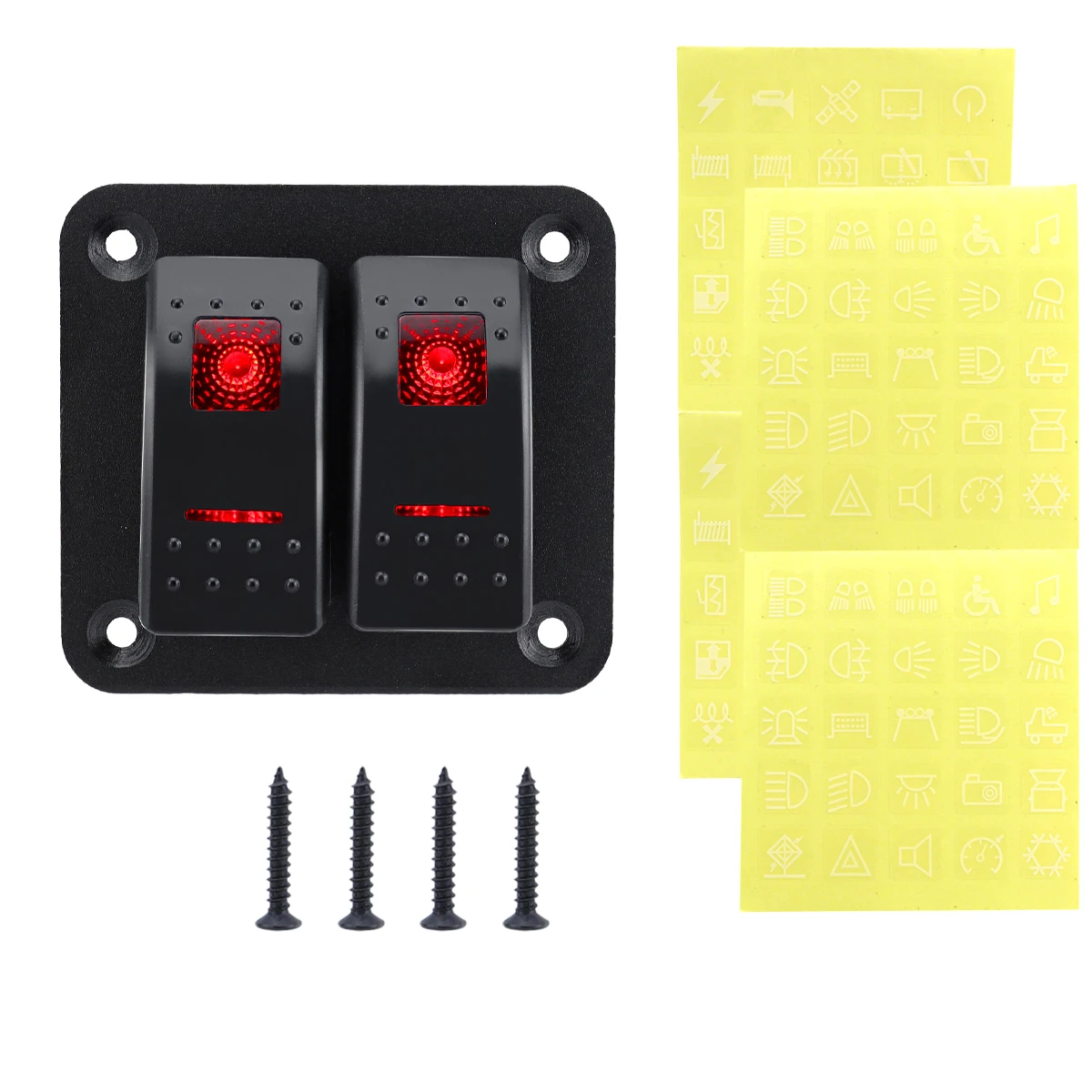 2, 3, 4, 5, 6, and 8 sets of rocker switch panels are suitable for 12V/24V cars,