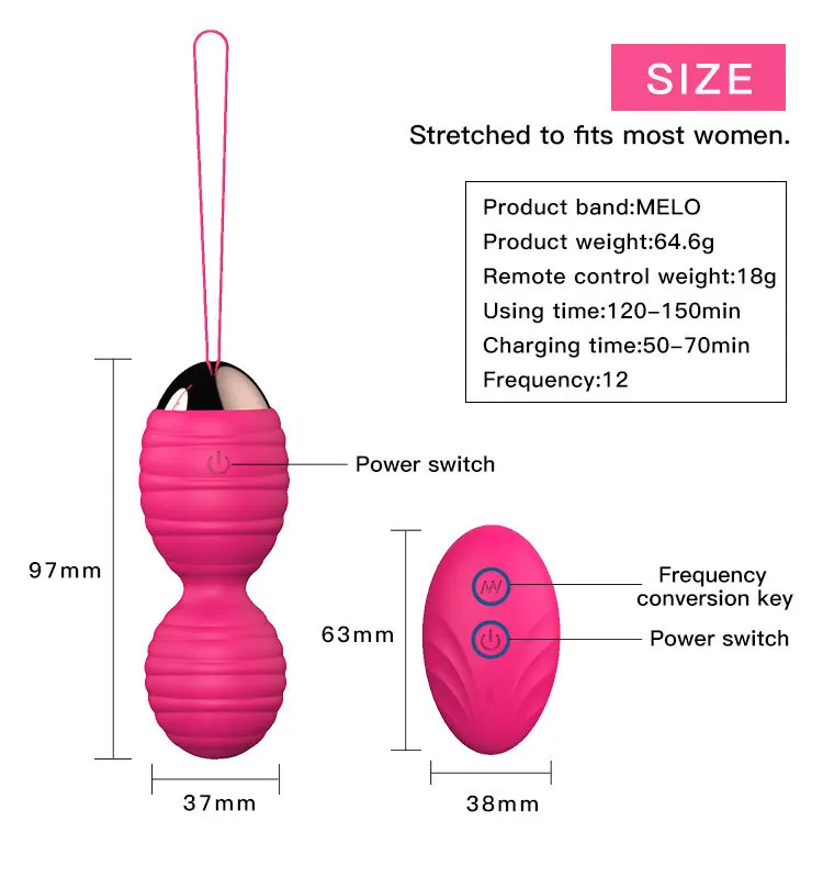 Vaginal tighten Exercise Kegel Balls 12 Speed Vibrating eggs Silicone Ben wa ball G Spot Vibrator Erotic sex toy for Women
