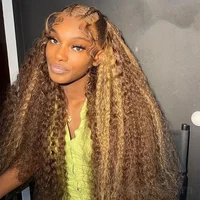 30 32 Inch Highlight Ombre Lace Frontal Wig Curly Human Hair Wigs 4/27 Colored 13x4 13X6 Deep Curly 4x4 5X5 Lace Closure Wigs 2