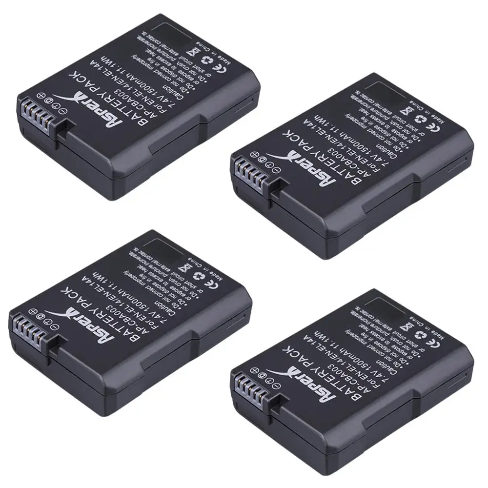 

4Pc EN-EL14 EN EL14 EL14a EN-EL14a ENEL14 ENEL14a Battery Bateria For Nikon D3100 D3200 D3300 D3400 D3500 D5100 D5300 D5600