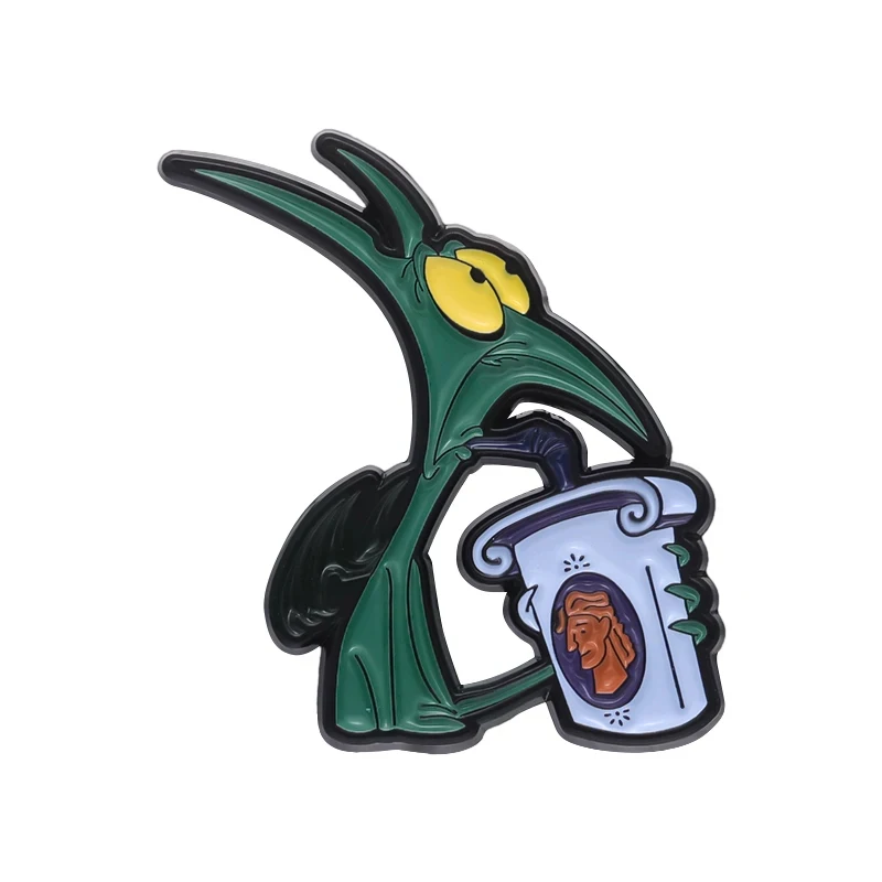 Hercules Panic Trinkpulver Emaille Pin Cartoon Anime Brosche Metall Abzeichen Revers Kleidung Rucksack Zubehör Tier Schmuck Geschenk