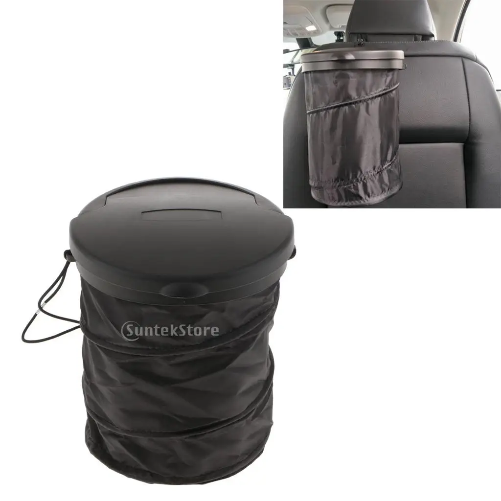 

Foldable Car Dust Bin Storage Bucket Trash Can Container Up Garbage Bag for Car, Truck, Minivan, SUV, Auto Or Home