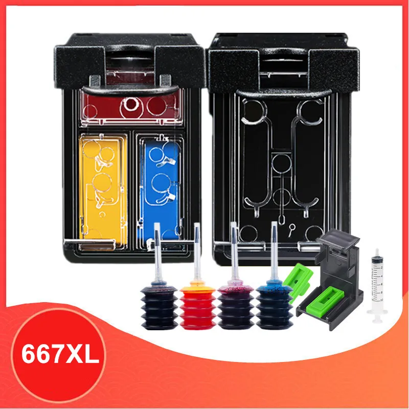 Cartucho de Tinta 667xl Compatível com Hp667 Deskjet para Deskjet 1275 2374 2375 2376 2376 2776 667xl