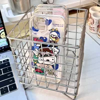 Ins Desk Organizer Mesh Iron Storage Rack Desktop Stationery Book Pen Storage Box Student Dormitory Sundries Storage Basket 3