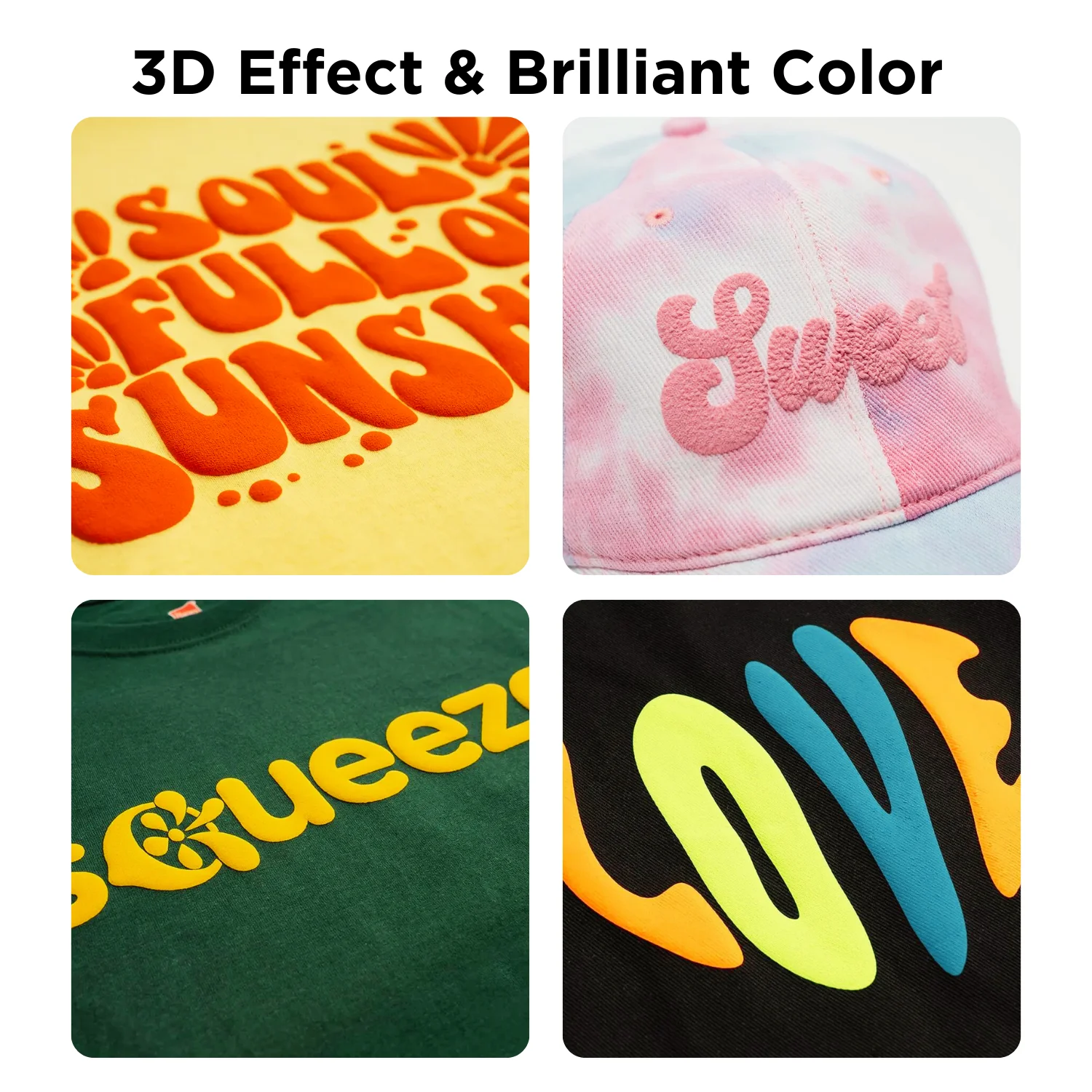 Enhanced 3D Puff Heat Transfer Vinyl - Vibrant Raised Effect