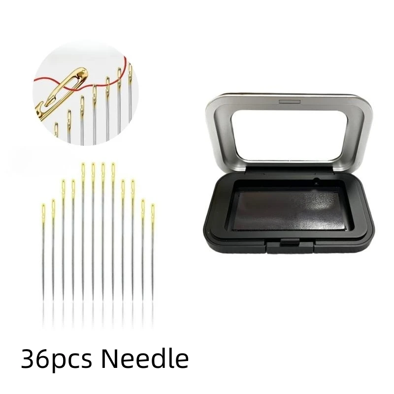 Magnetic Sewing Needle Storage Box - Black Rectangle Holder