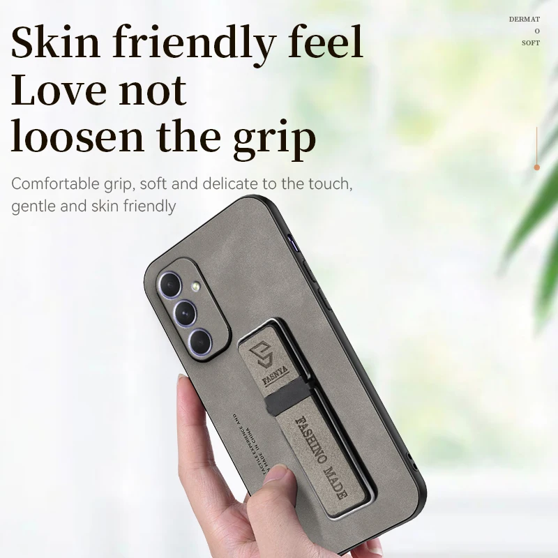 Sleek Magnetic Leather Car Mount Phone Case
