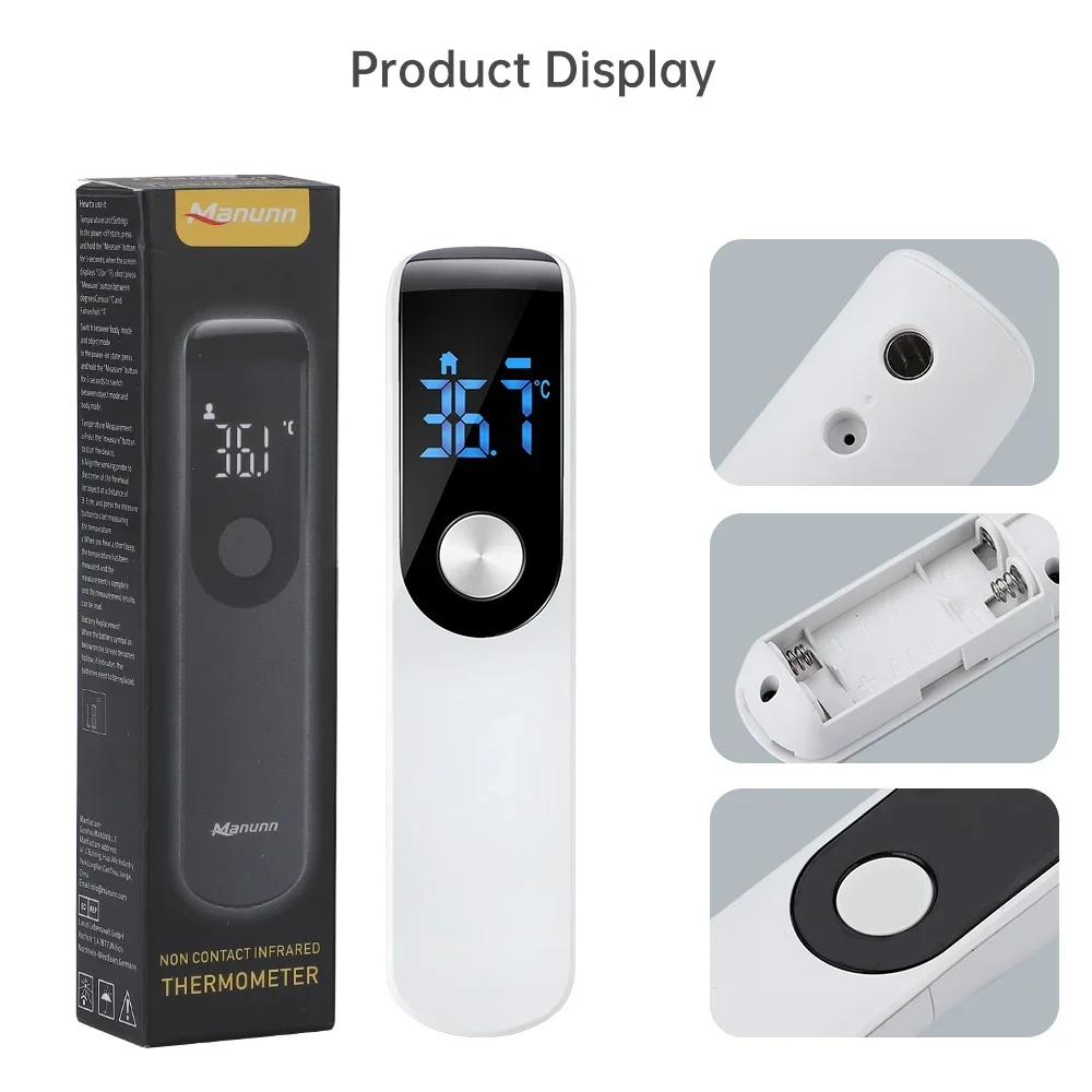 Household Infrared Thermometer Digital Non Contact LCD Laser Thermometer Tool Handheld IR Temp Pyrometer Finger Pulse Oximeter