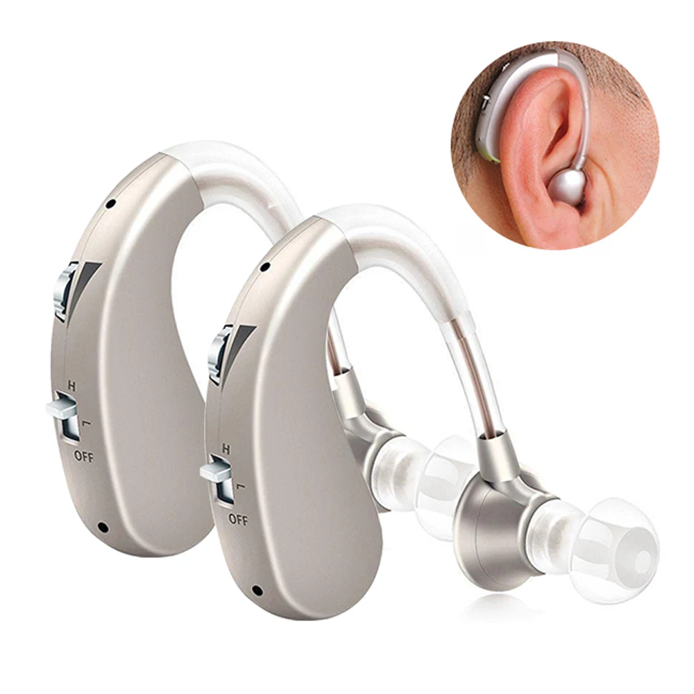 2025 Rechargeable Hearing Aid Adjustable Tone Sound Amplifier Portable Deaf Elderly digital BTE Hearing Aids hearing aid
