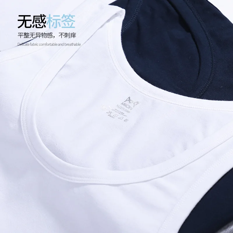 Men Summer Solid Color Tank Tops Loose Fit Round Collar