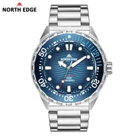 NORTH EDGE 2025 nouvelle montre de plongée à énergie solaire TRITON hommes montres à Quartz de luxe pour hommes boîtier en acier inoxydable 316L étanche 300M 5