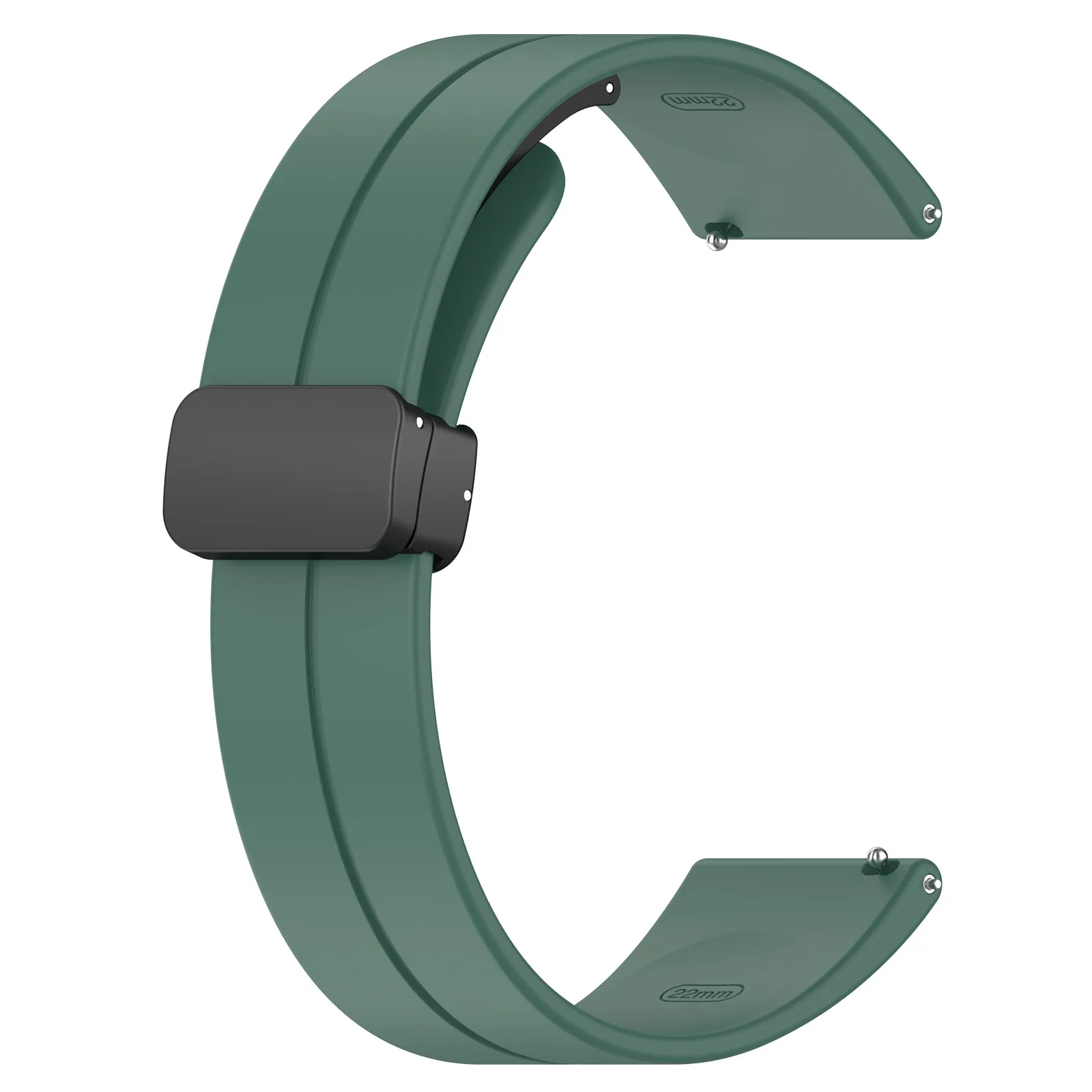 Silicone Magnetic Buckle Folding Strap Band, 20/22mm, Multiple Sizes