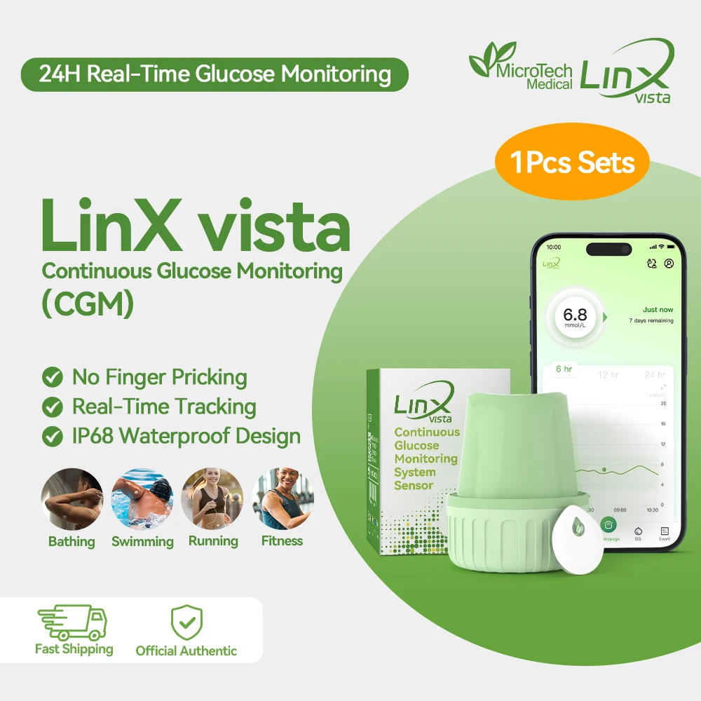 Monitor Continuo de Glucosa MicroTech LinX Vista CGM de 15 Días con ...