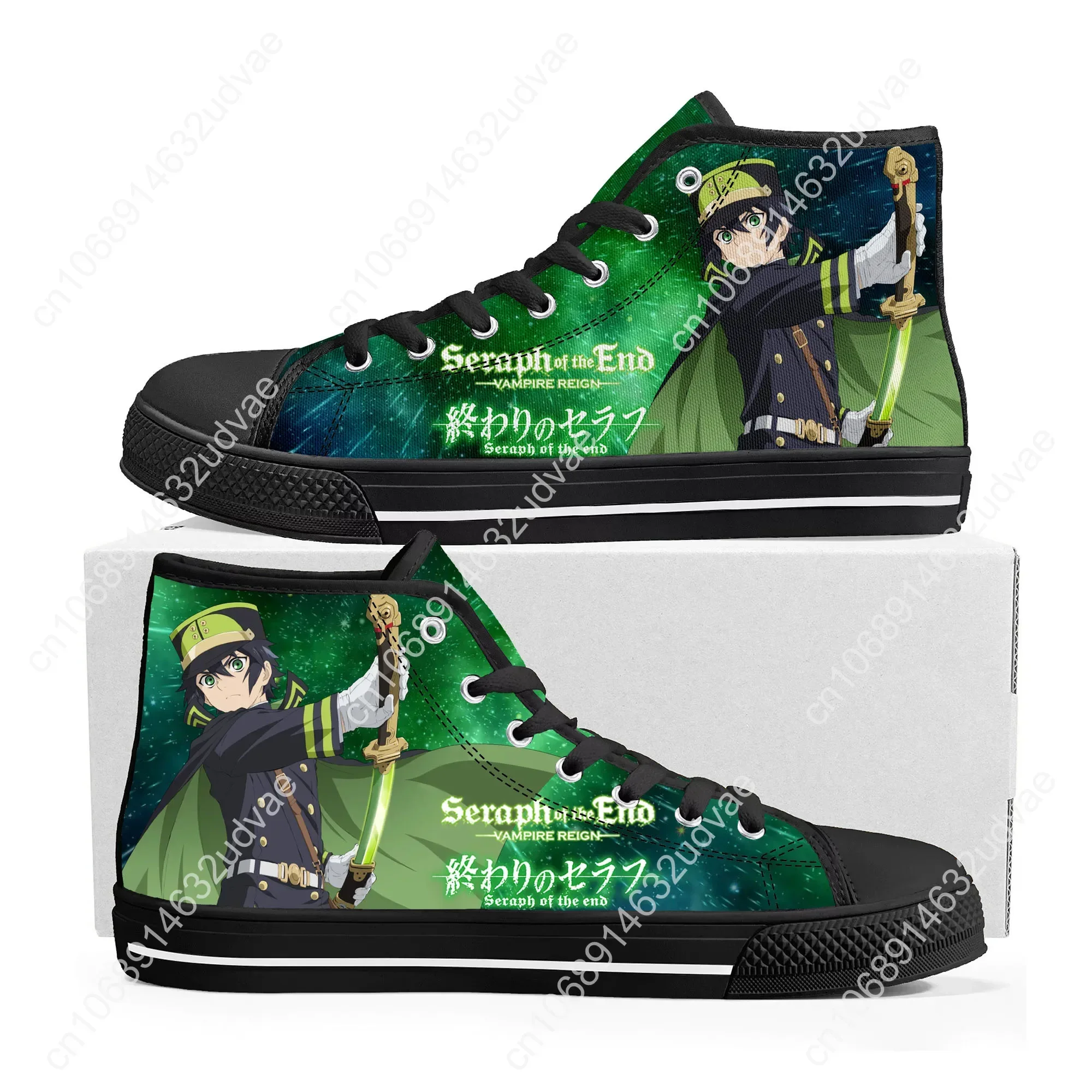 Seraph Of The End Hyakuya Yuichiro High Top Sneakers Mens Womens Teenager High Quality Canvas Sneaker Casual Shoes Custom Shoe