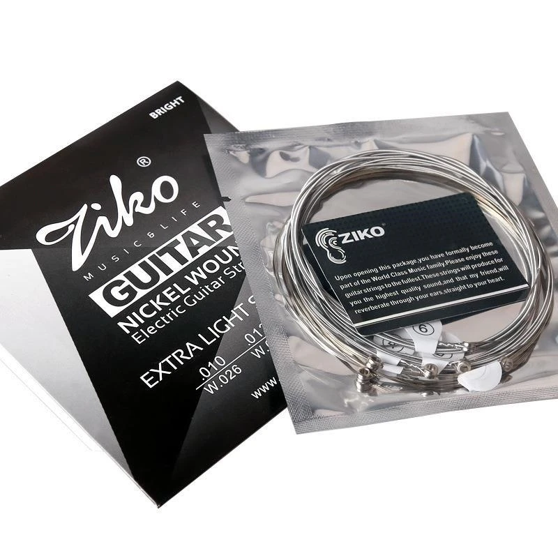 

ZIKO Electric Guitar Strings Steel Core Nickel Wound Guitarra Strings Play Real Heavy Metal Rock DN-010/009 Guitar Accessories