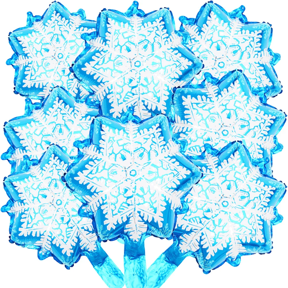 

8 Pcs Christmas Birthday party New Year Decorations Winter Theme Snowflakes Balloons Set Snowflakes Decor