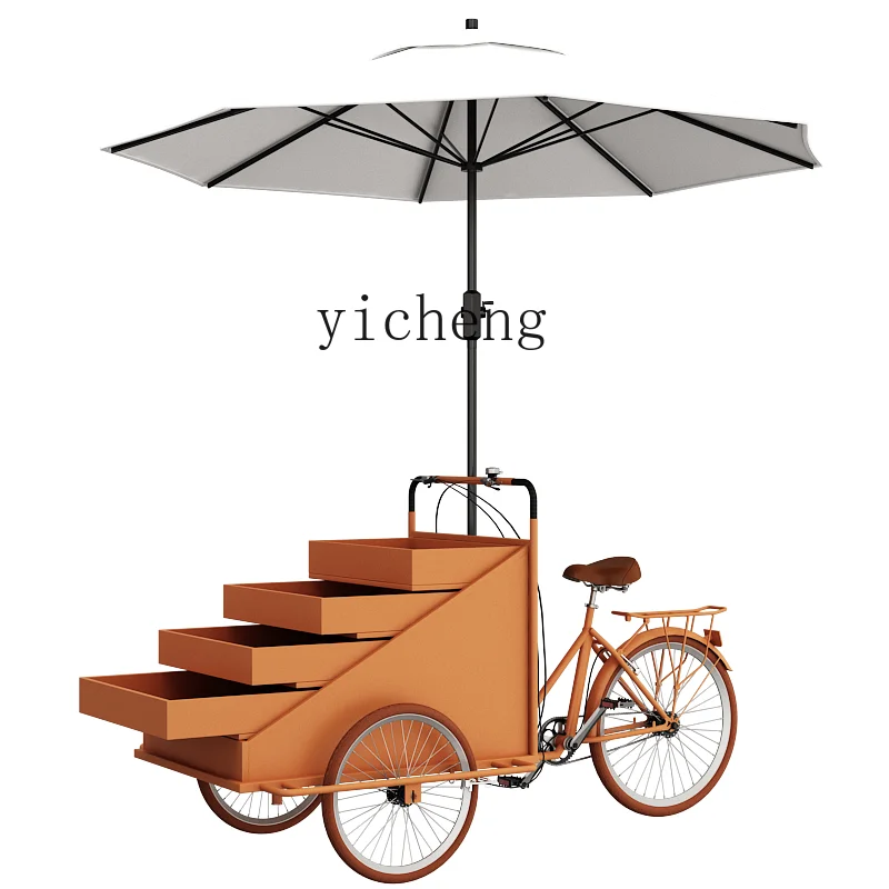 

ZK Three-Wheel Stall Promotion Rack Dining Car Mobile Snack Car Fruit Fishing Drink Coffee Car