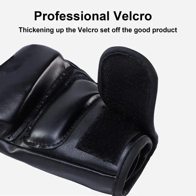 Boxing Training Gloves Anti-Injury Shock Absorb Boxing Gloves Half Finger Adjustable Mitts Wrist Support For Kickboxing Cage